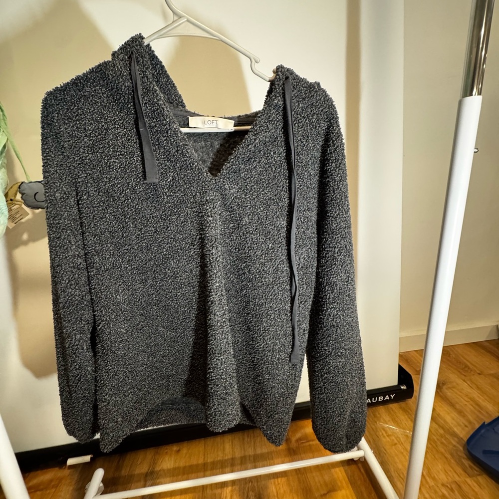 LOFT Gray teddy Textured Sweater